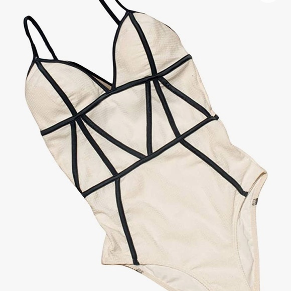 White one piece swimsuit - Picture 2 of 3